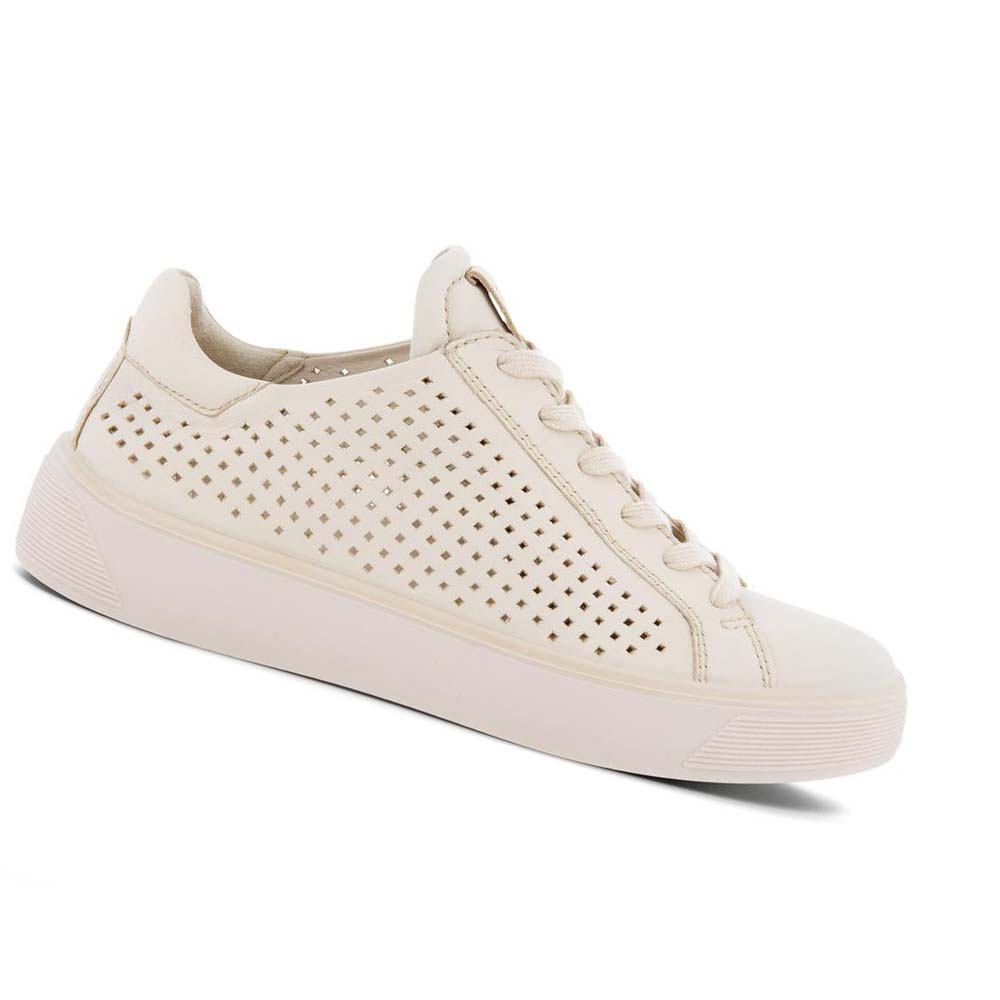 Women\'s Ecco Street Tray W Laced Sneakers White | SG 263PJJ